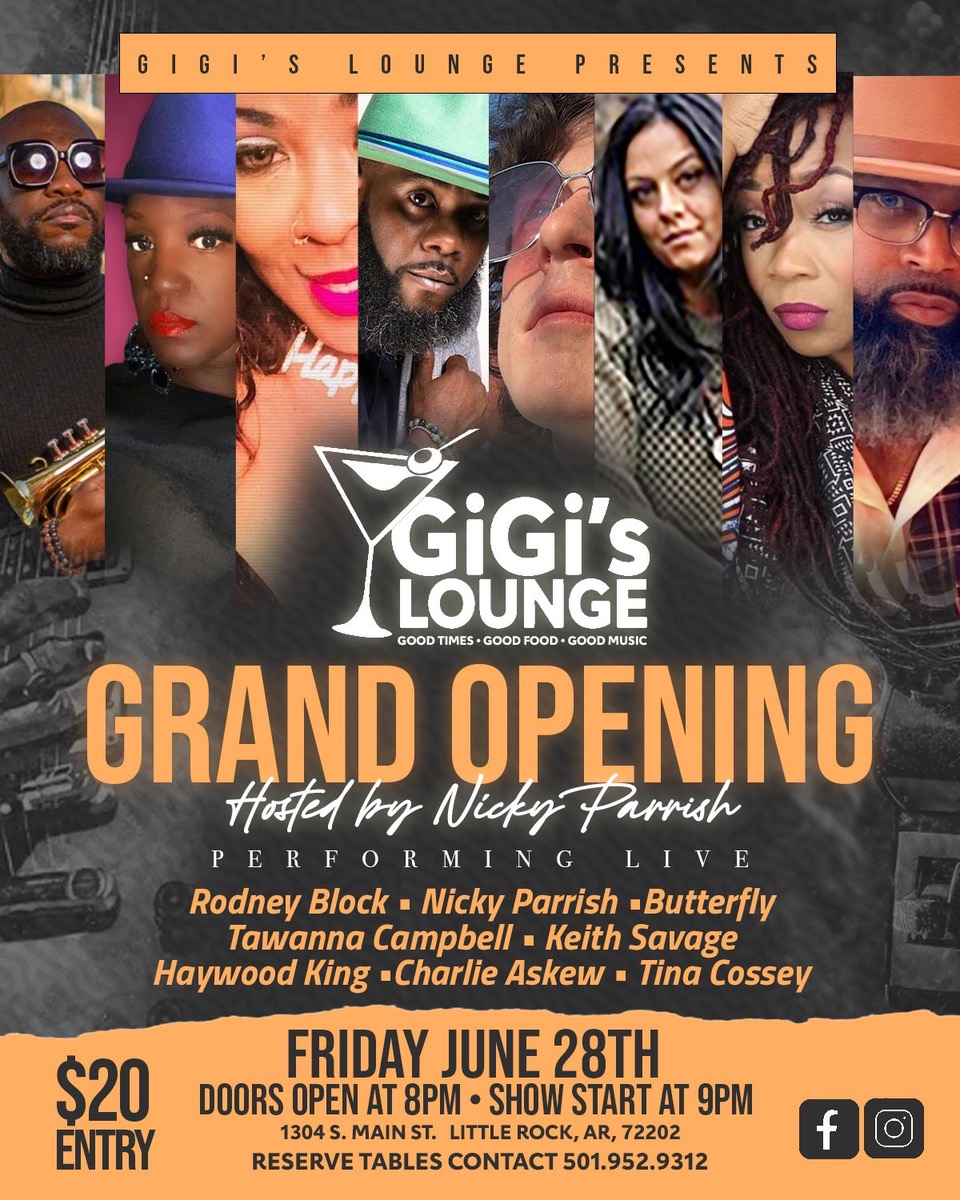 GiGi's Lounge — Grand Opening — Print project by We Design Culture, Little Rock, AR