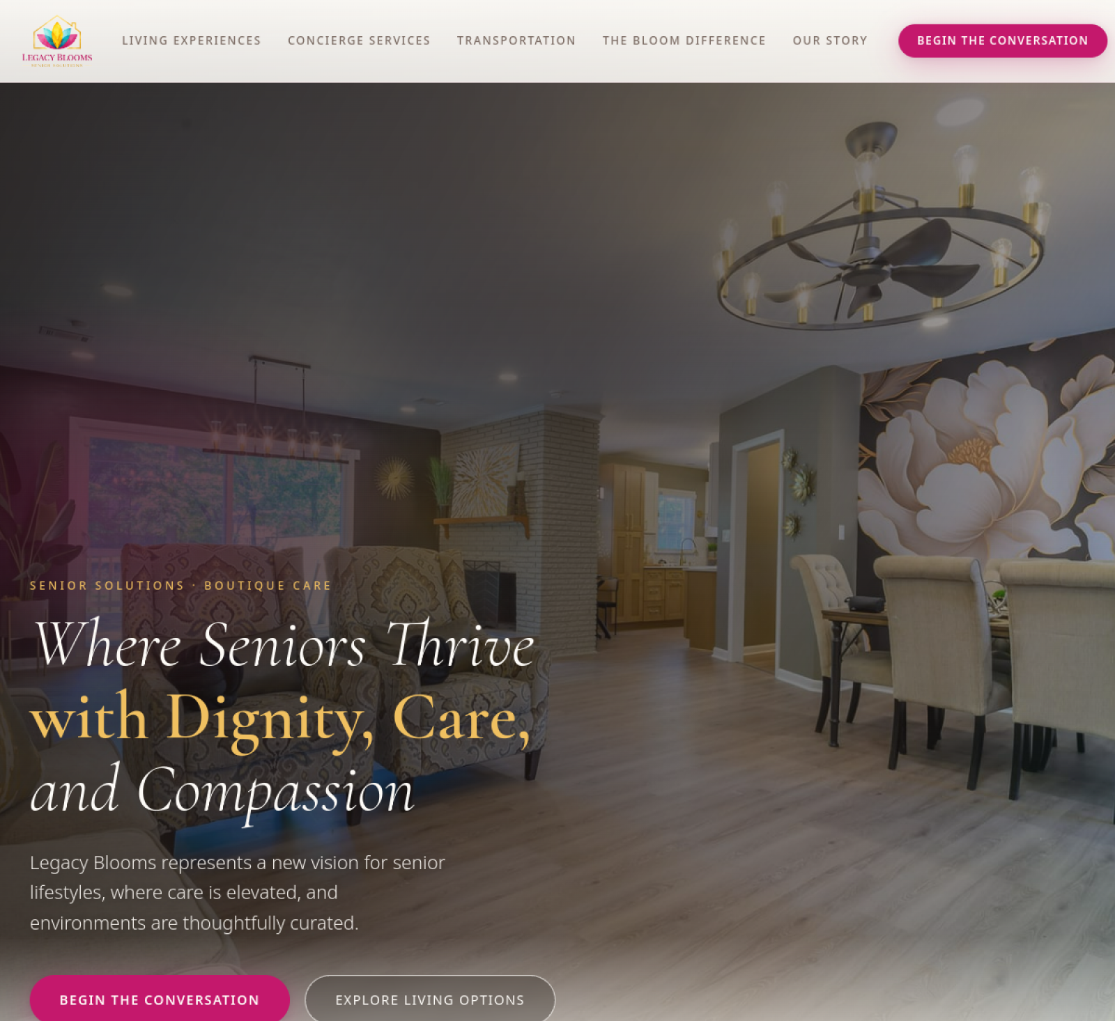 Legacy Blooms — Boutique Senior Care — website by We Design Culture, Little Rock, AR
